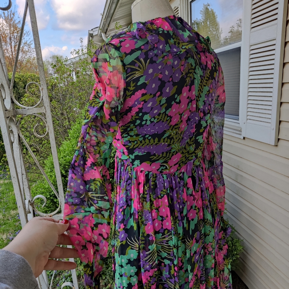 ð¥BLACK FRIDAY BOGO FREE EVERYTHINGð¥ 70s Vintage Long Sleeve Floral Maxi - Picture 2 of 16